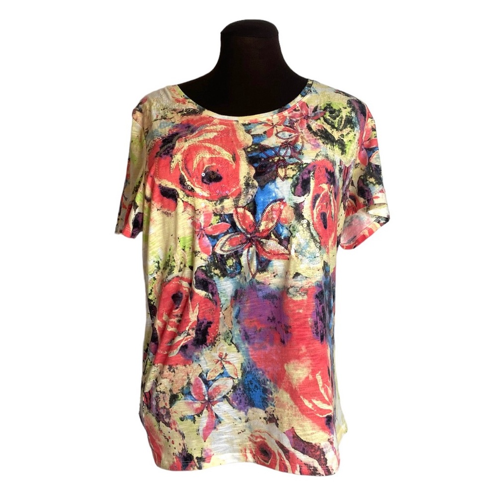 Onque Casual Sequin Colorful Short Sleeves Shirt